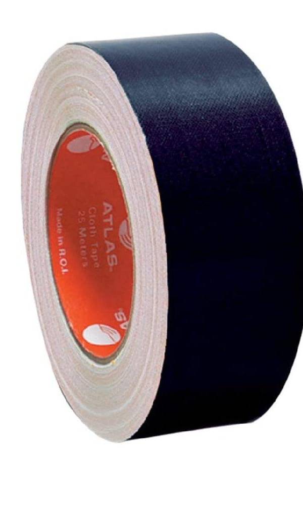 Atlas Cloth Tape Heavy Duty 3″ x 25 meters, Black