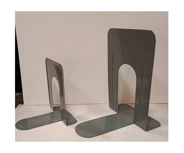 DELI 9261 Metal Book Ends, 6 1/2 inches, 43x29x19cm, 2pcs/set, Grey