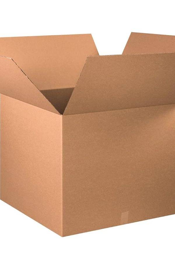 Corrugated Kraft Board Storage Box, 50cm x 50cm x 60cm, Flat Packed
