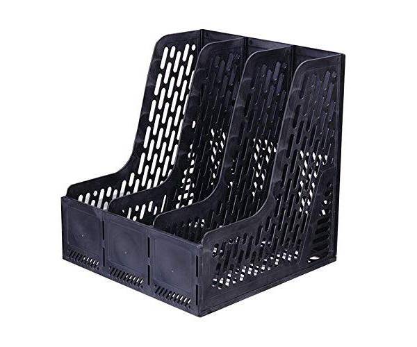 Deli E9845 Plastic Magazine Holder, Black