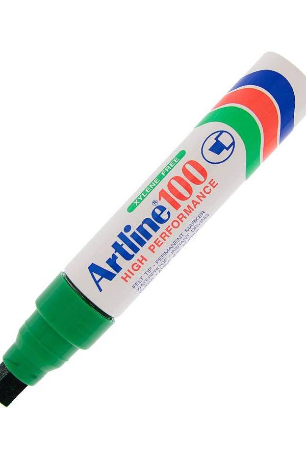 Artline 100 Jumbo Permanent Marker-Fine, Green (Pack of 12)