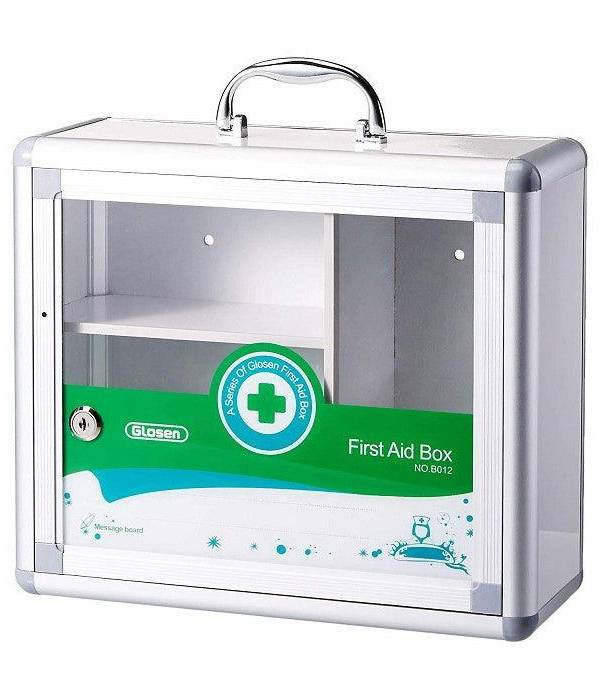 Glosen First Aid Cabinet for Medicine storage with Handle, Aluminum 350X140x300 Green (B012)