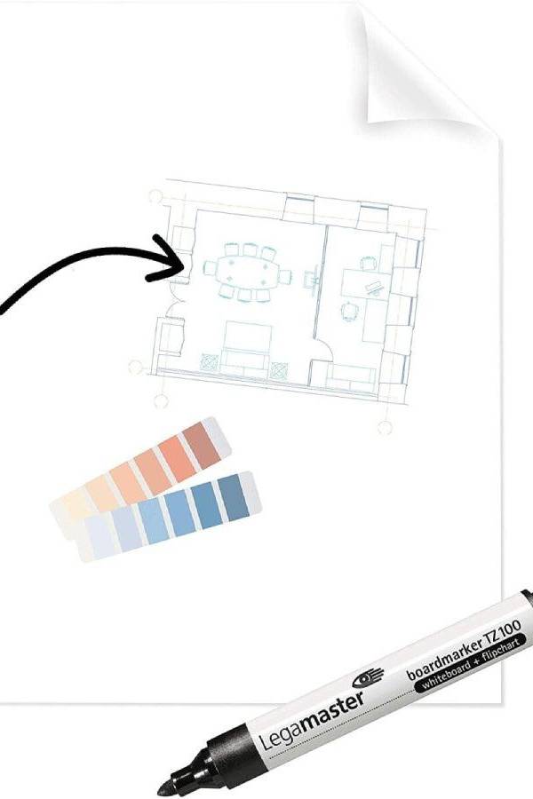 Legamaster Magic Chart, Clearboard Foil, Size: 60x80cm, 25 Sheets+1 marker 7-159300