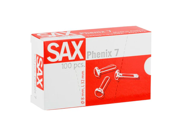 Sax Roundheaded Paper Fasteners 32mm Phenix 7 (100pcs-pkt)
