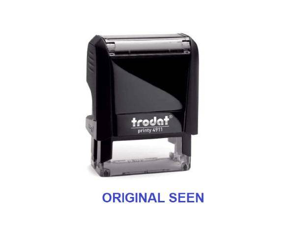 Trodat Printy 4911 Stamp “ORIGINAL SEEN” – Blue
