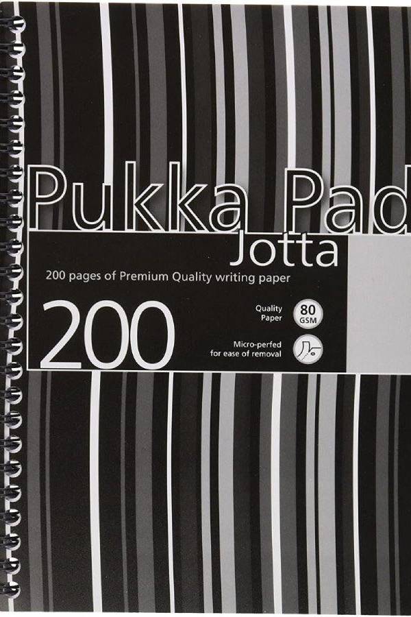 Pukka Jotta Stripes Notebook, A5 size, 200 Pages – Black (JP021-5)