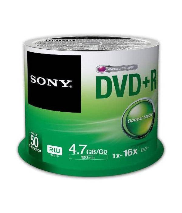 Sony DVD+R 4.7GB/Go 1x-16X Spindle of 50