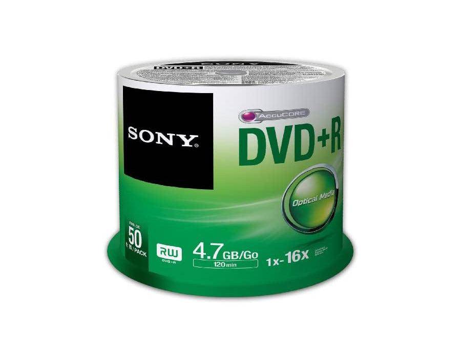 Sony DVD+R 4.7GB/Go 1x-16X Spindle of 50
