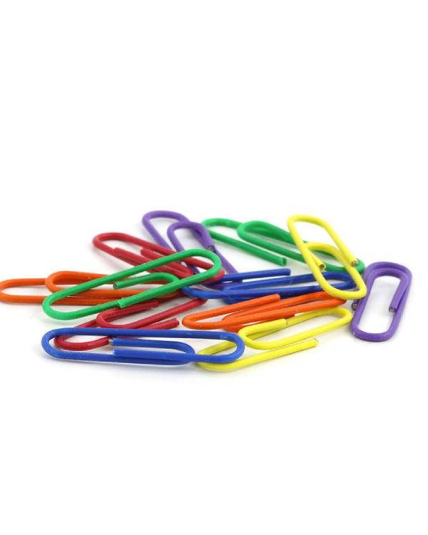 Modest Colored Paper Clips, Assorted Colors, 33mm, 100clips-pack