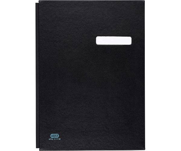 Elba 41403 Signature Book, 20 Compartments, PVC Cover, Black