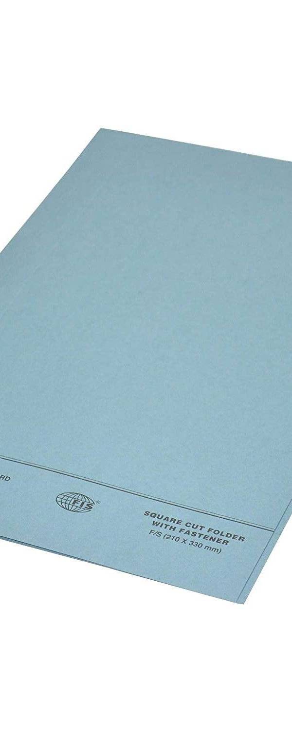 Square Cut Folder FS With Fastener, Blue