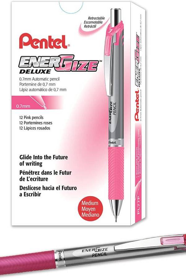 Pentel PL77P Energize Mechanical Pencil – 0.7mm, Pink(Pack Of 12)