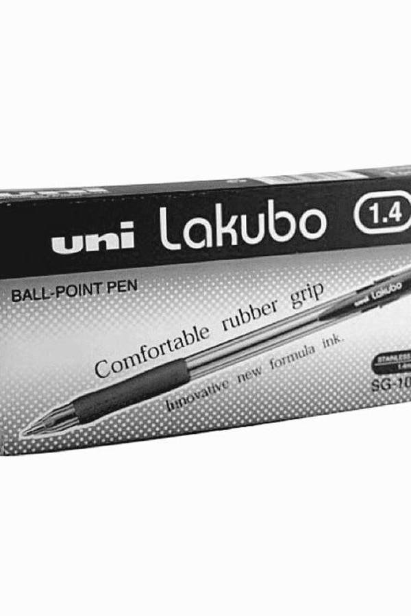 Uni Lakubo Ballpoint Pen 1.4mm, Black, 12 pcs/Box
