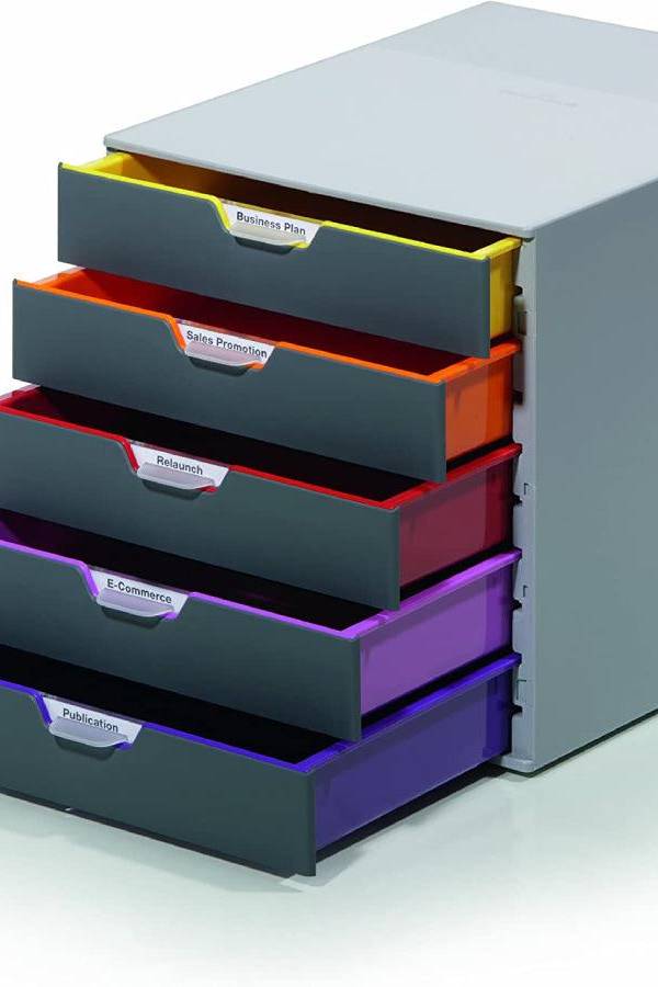 Durable Varicolor 5 – Plastic File Cabinet with 5 Colourful Drawers
