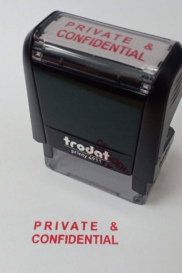 Trodat Printy 4911 Stamp ” Private & Confidential” Red