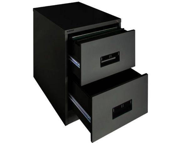Hadid 2 Drawers Metal Filing Cabinet, Black