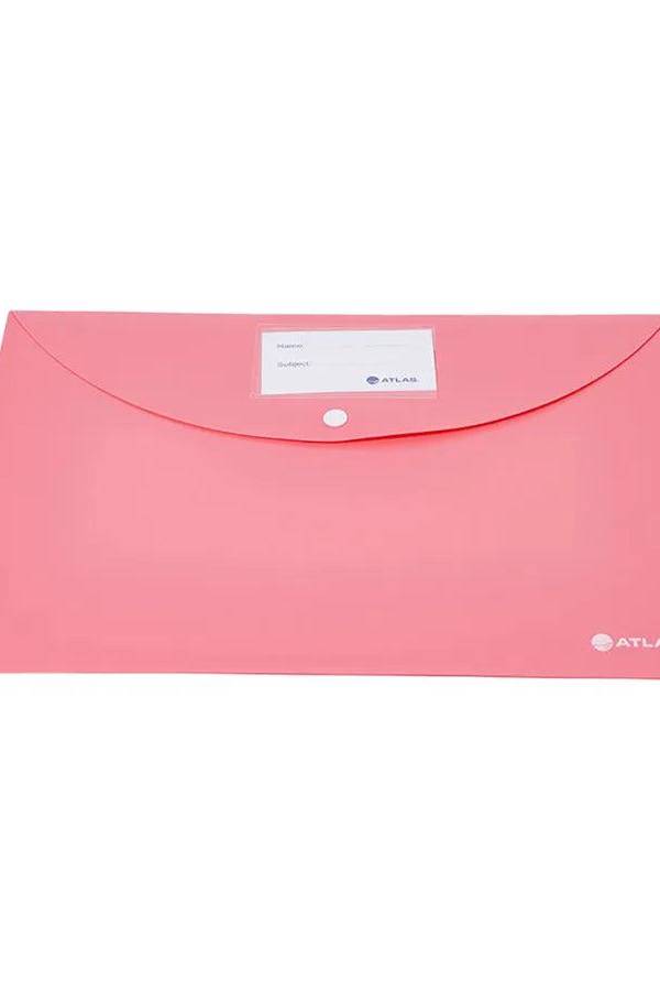 Atlas Document Bag Opaque with Name Card & Button, Red Color, F/S, 12pcs/pack, ( AS-F10052 )