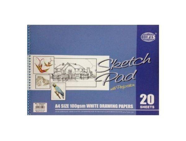 Sketch Pad, Side Spiral, A4, 100gsm, Perforated Pages