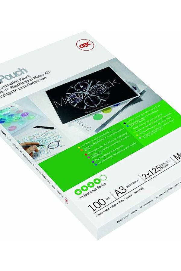 Gbc Laminating Pouch Matt A3 size 125 Microns Pack Of 100 (107S3747235)