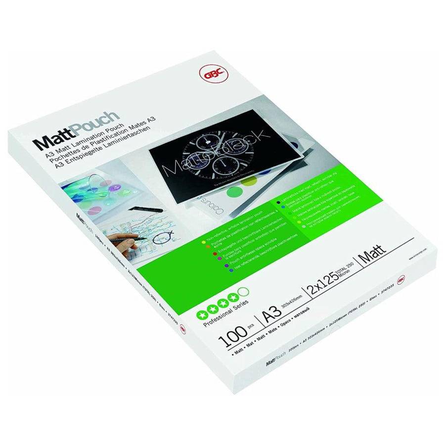 Gbc Laminating Pouch Matt A3 size 125 Microns Pack Of 100 (107S3747235)