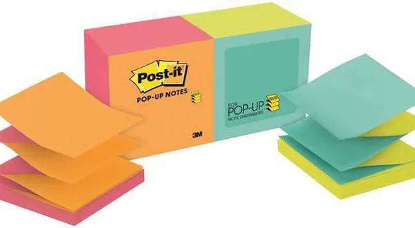 3M R-330AN Post-it Pop-up Notes Refill Assorted Colors, 3 in x 3 in, 6 Pads-Pack
