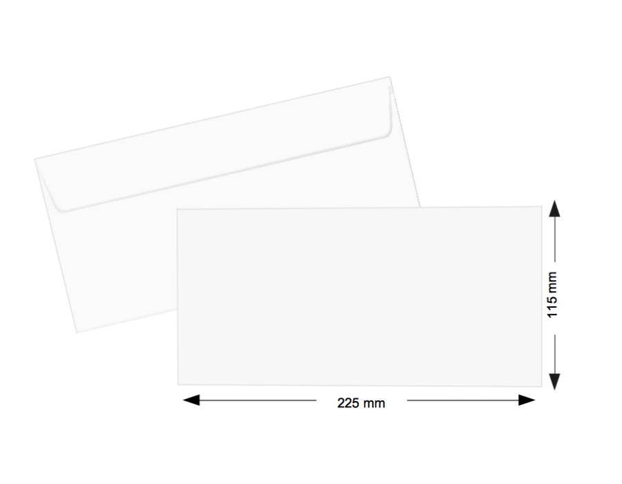 Hispapel White Envelope 115 x 225mm, 90gsm 500pcs-box