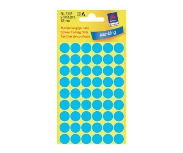 Avery Marking Labels, Dots, 12 mm, Blue, 270/pack