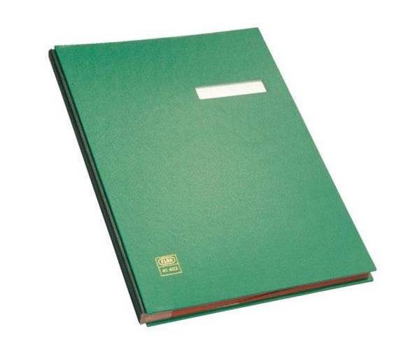 Elba 41403 Signature Book, 20 Compartments, PVC Cover, Green