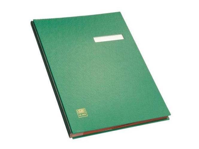 Elba 41403 Signature Book, 20 Compartments, PVC Cover, Green