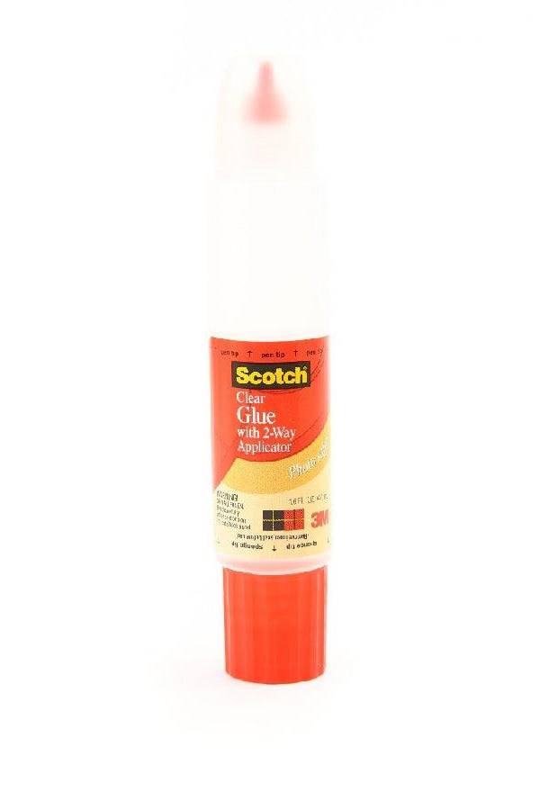 3M Scotch Clear Glue With 2-way Applicator, 6050, 1.6 oz
