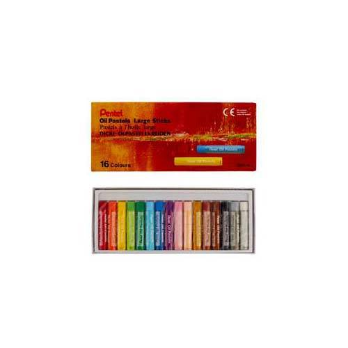 Pentel GHTP Oil Pastels Colors – Large, Assorted (Set of 16)