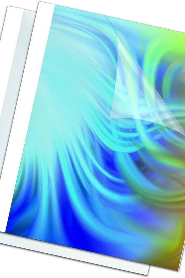 Fellowes Thermal Binding Cover A4, 1.5mm, 100/box, Clear Front Cover, Back and Spine White