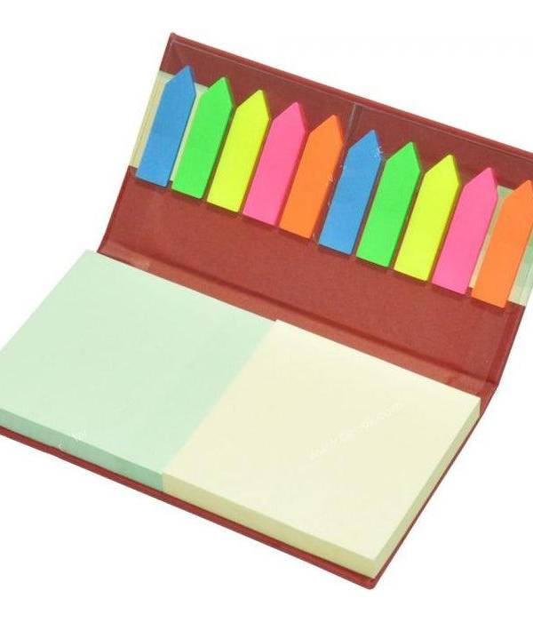 Sticky Note Pads Set and Flags Set Italian PU, 2 Sticky Note Pads Set + 2 Flags Set (FSPO36)