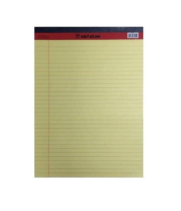 Sinarline Legal Pad A4, 56gsm, 40 Sheets, Line Ruled, Yellow