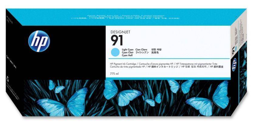 HP 91 775-ml Pigment Light Cyan Original Ink Cartridge (C9470A)