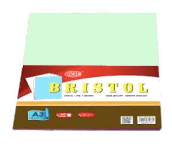 Bristol Paper 180gsm, A3 Size, 50Sheets-Pack Green