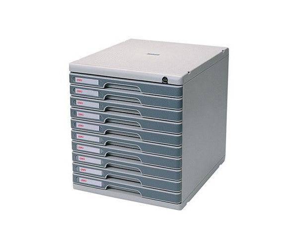 Deli 10-Drawer Cabinet, With Front Lock, Grey & Dark Grey (97710)