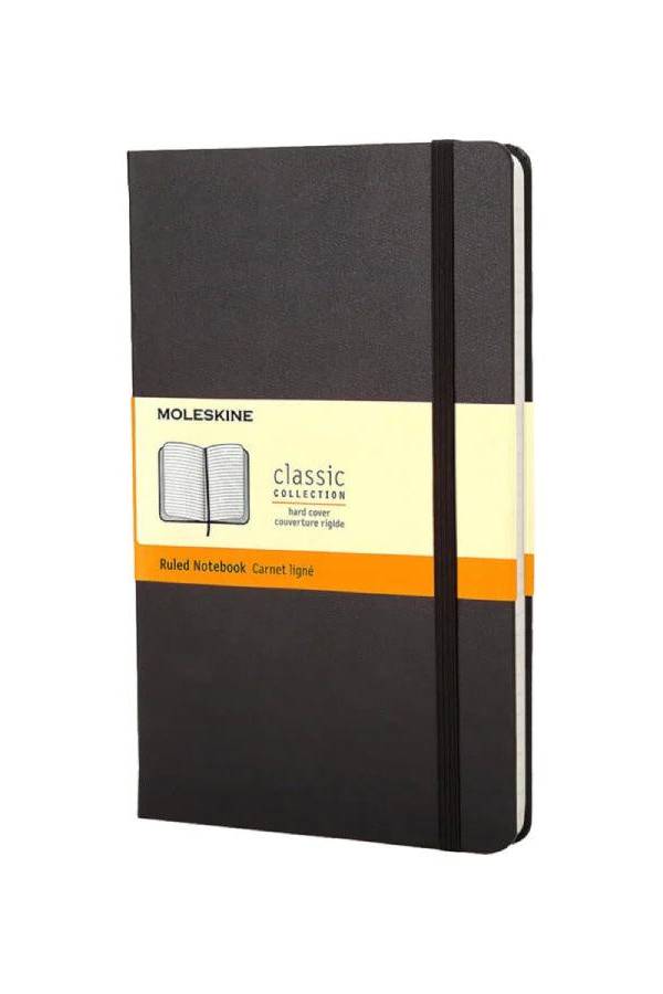 MOLESKINE CLASSIC NOTEBOOK A5, HARDCOVER, RULED, 240 PAGES, BLACK, ME-QP060