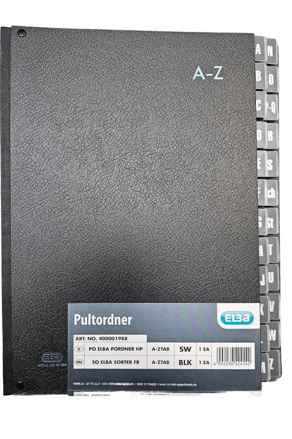 Elba 42404 Signature Book, 24 Dividers, A4, Fiberboard, [A to Z], Black