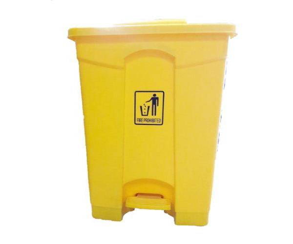 Chemex Garbage Bin Plastic With Pedal, 65 Liters, Yellow