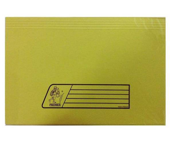 Premier Document Wallet Full Flap, 285gsm, F/S, 5/pack, Yellow