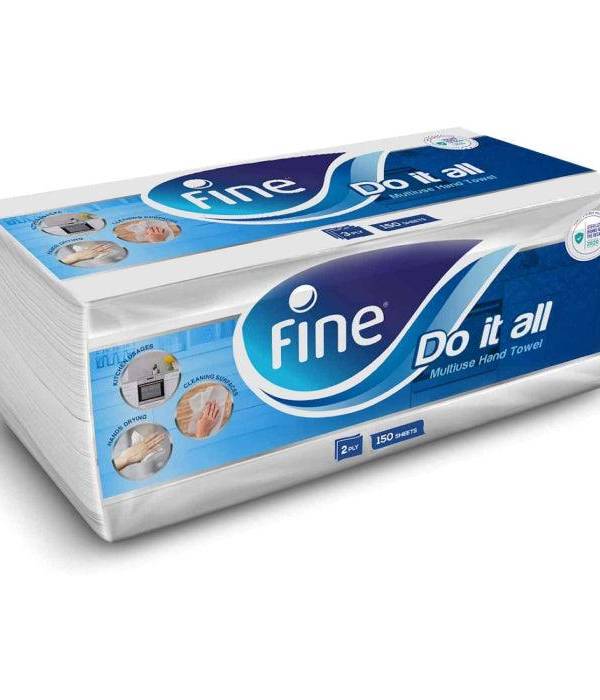 Fine Do It All 2 Ply Multi-Use Hand Towel White 21x21cm (150 sheets)