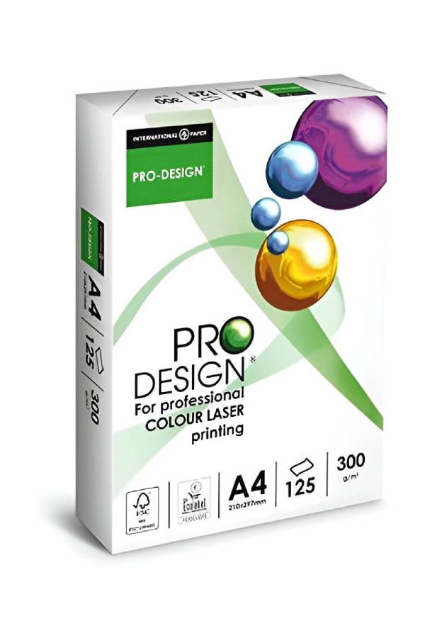 Pro Design Color Laser Copy Paper White A4 Size 300gsm 125sheets/ream