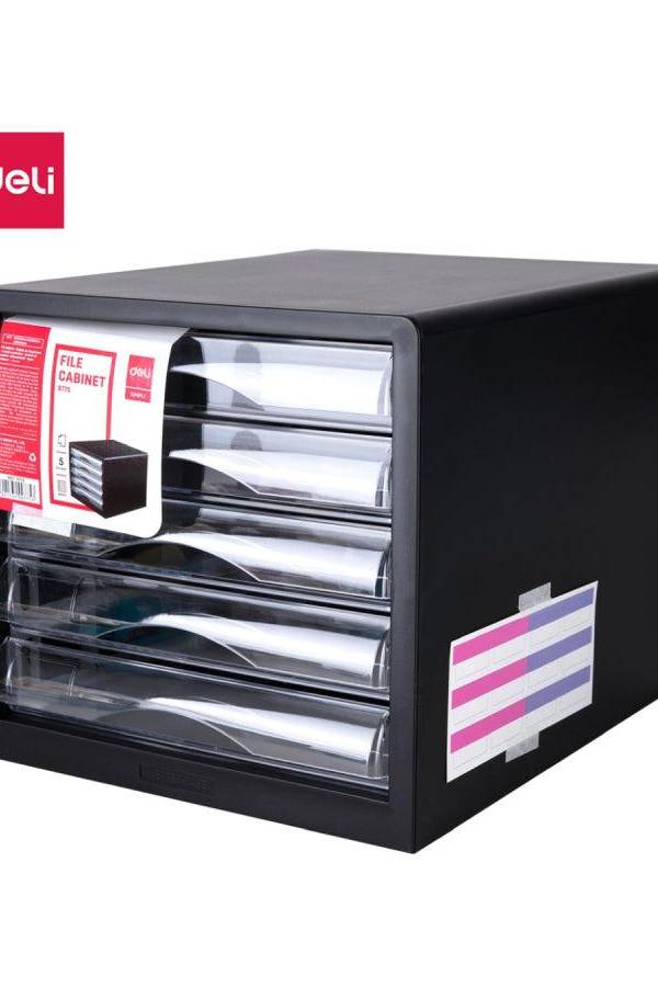 Deli 9775 5 Drawer Plastic File Cabinet ( without Lock )