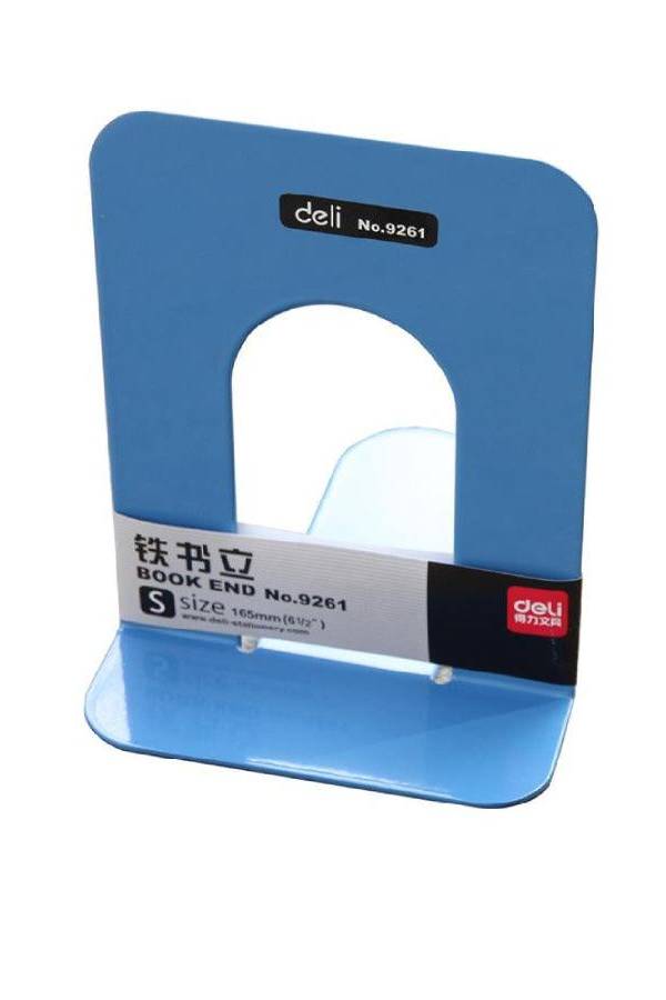 DELI 9261 Metal Book Ends, 6 1/2 inches, 43x29x19cm, 2pcs/set, Blue