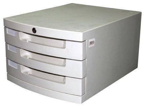 Partner 3 Drawer Cabinet with Lock in Front Gray