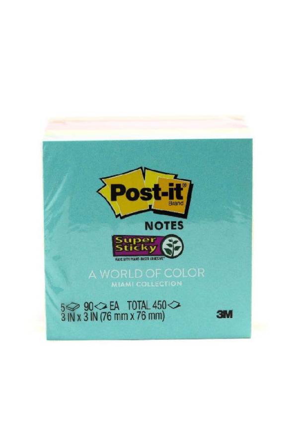 3M Post-It Notes Super Sticky 654-5SSMIA 5pads/pack