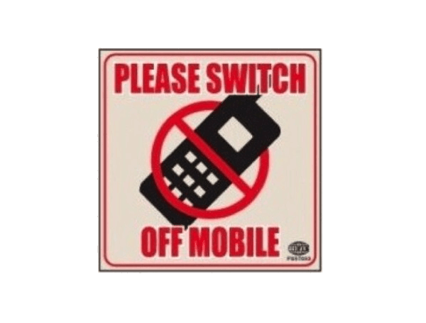 Sticker “PLEASE SWITCH OFF MOBILE” 11x11cm