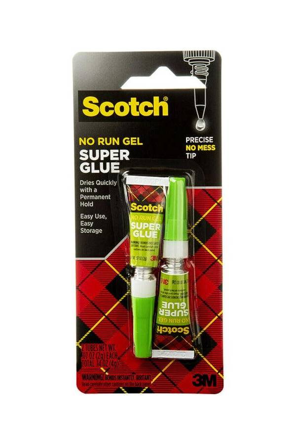 3M Scotch Super Glue Liquid, .07oz, 2 Pcs/Pack