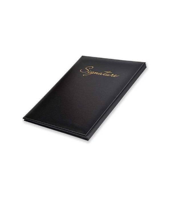 Signature Book 10-Divisions Bonded Leather, Black